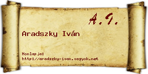 Aradszky Iván névjegykártya